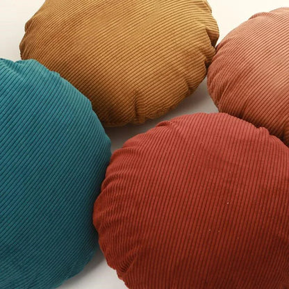 Decorbites™ Kordstoff-Rund-Kissenbezug 60x60 cm - Einfarbiges Streifenmuster für Sofa