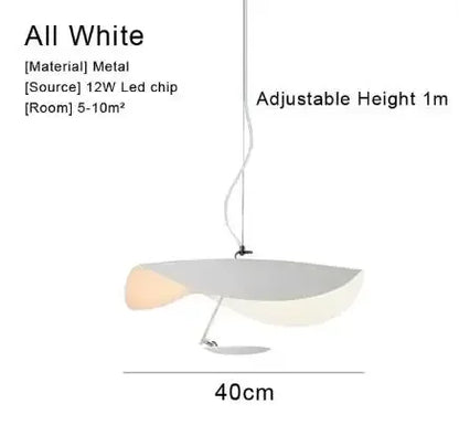 DecorBites™ Lederam Manta Pendant: Industrial Black & Gold Ceiling Light with Lotus Leaf Design