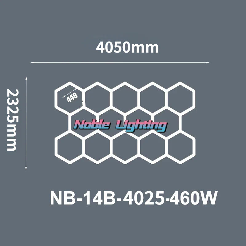 DecorBites™ 6500K LED Hexagrid System for Workshop, Gym, Studio - 2 Year Warranty