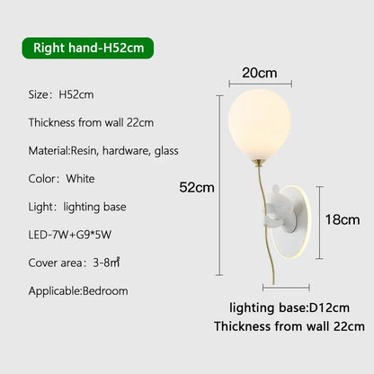 DecorBites™ Cartoon Bear Balloon LED Wall Lamp for Children's Room