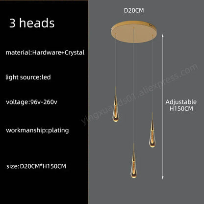 DecorBites™ Crystal Pendant Chandelier for High Ceilings