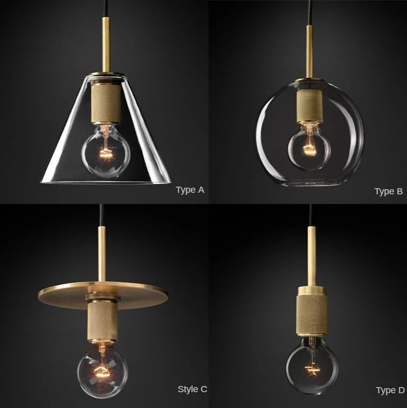 DecorBites™ Gold LED Pendant Light – Luxury Nordic Retro Design
