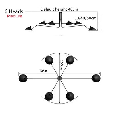 Nordic Spider Multi-Head Metal Pendant Light