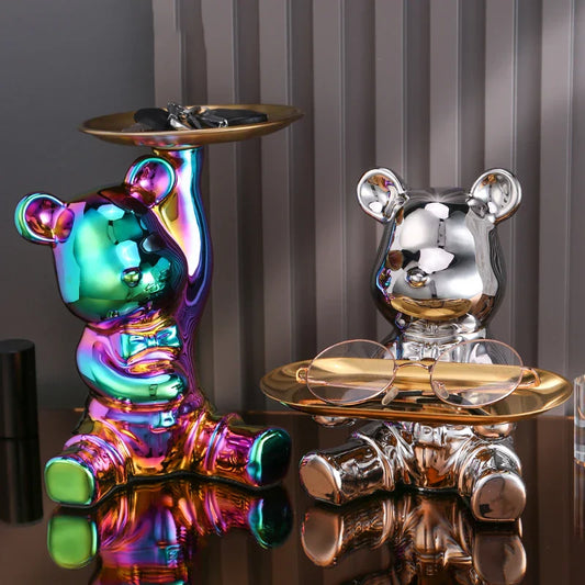 DecorBites™ Colorful Bear Storage Box: Decorative Desktop Tray Money Box Ornaments