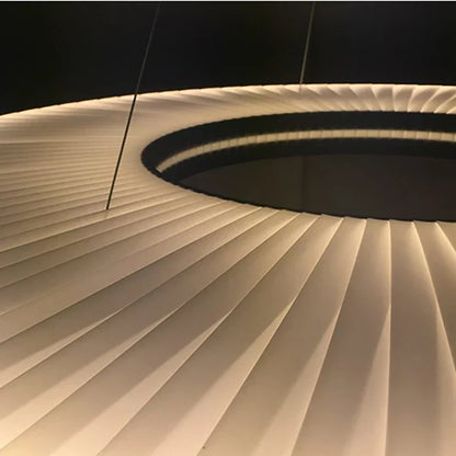 DecorBites™ Dix Heures Round Fabric LED Pendant Light for Parlor, Hotel, and Dining Room