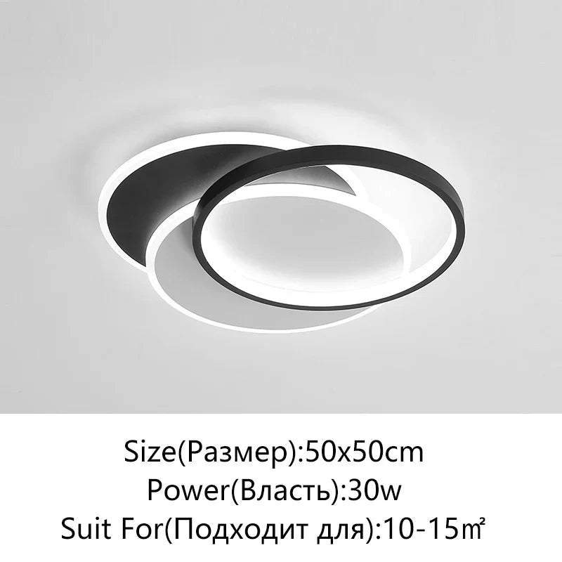 DecorBites™ LED Chandelier: Black White Modern Lighting for Living Study Room Luminaire