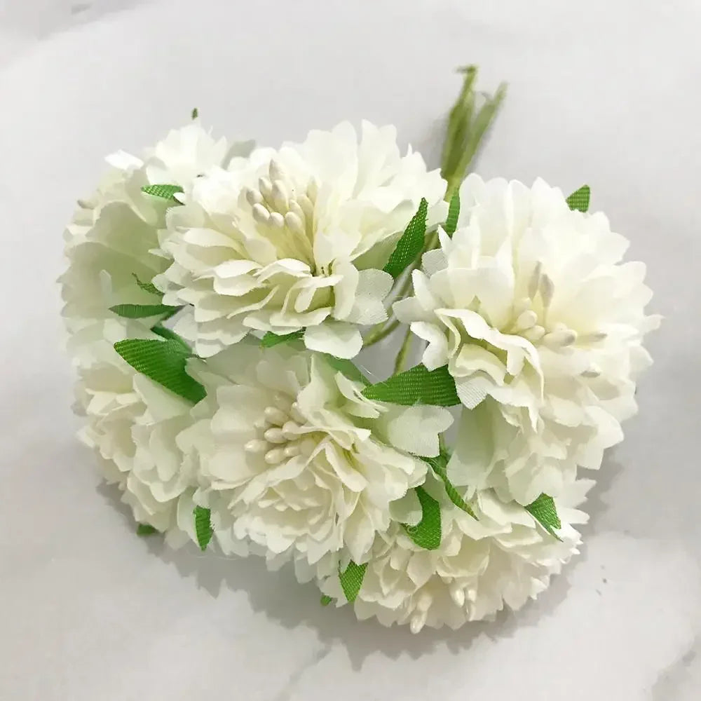 DecorBites™ Ramo de bayas y estambres de flor de cerezo color marfil para decoración navideña y de bodas DIY