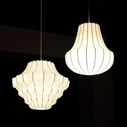 Japanese Wabi-Sabi White Silk Knitted Pendant Light