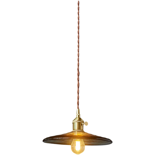 مصباح معلق LED من الزجاج الكهرماني من DecorBites™ - طراز أمريكي عتيق للديكور المنزلي