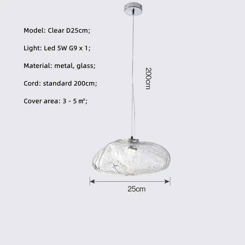 DecorBites™ Glass LED Chandelier Lighting for Modern Stairs, Dining Room, and Home Bar