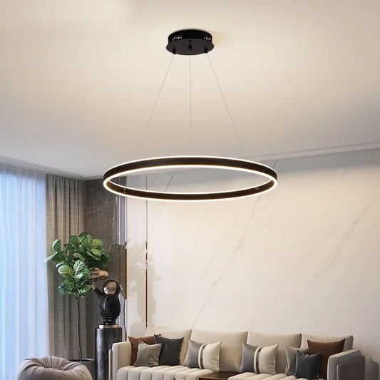 DecorBites™ Circle Pendant Chandelier Dimmable LED Lights for Modern Living Room