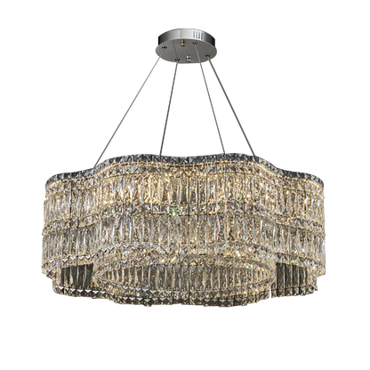 DecorBites™ Crystal Chandelier Pendant Light, Elegant Hanging Lamp Fixture