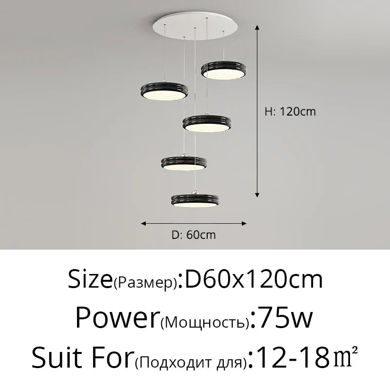 DecorBites™ Circular Dimmable Pendant Light Modern Chandelier for Dining Room, Kitchen Island