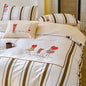 Decobites Luxury Embroidered Cotton Duvet Set with Sheet Quilt Pillowcases - Premium Bedding