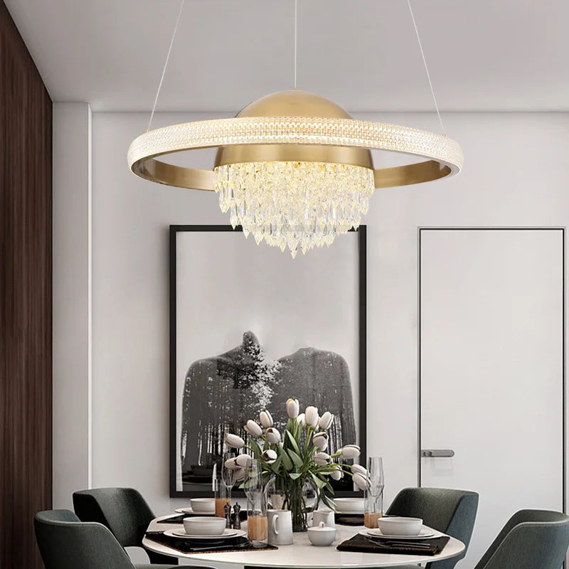 Lámparas colgantes DecorBites™ Crystal Copper: Elegante diseño nórdico para una decoración de lujo en comedores y dormitorios.