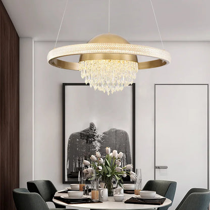 Lámparas colgantes DecorBites™ Crystal Copper: Elegante diseño nórdico para una decoración de lujo en comedores y dormitorios.