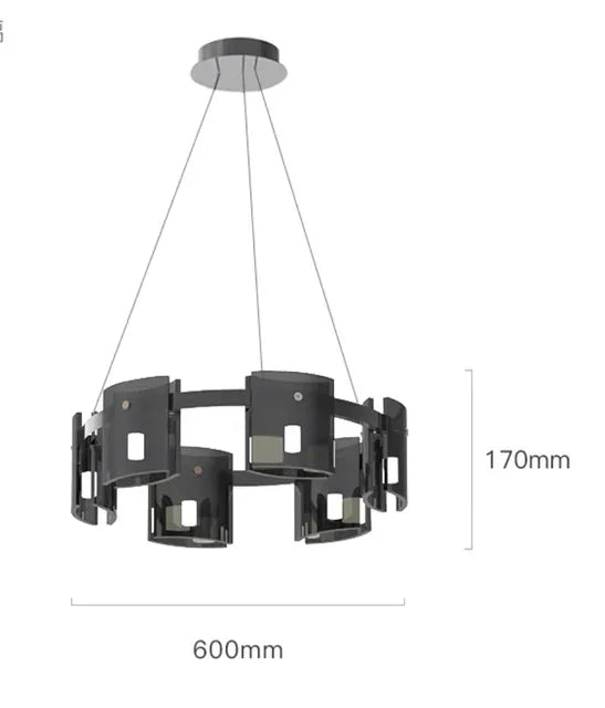 DecorBites™ Elegant Smoky Glass Chandelier Ceiling Lighting for Dining Living Bedroom