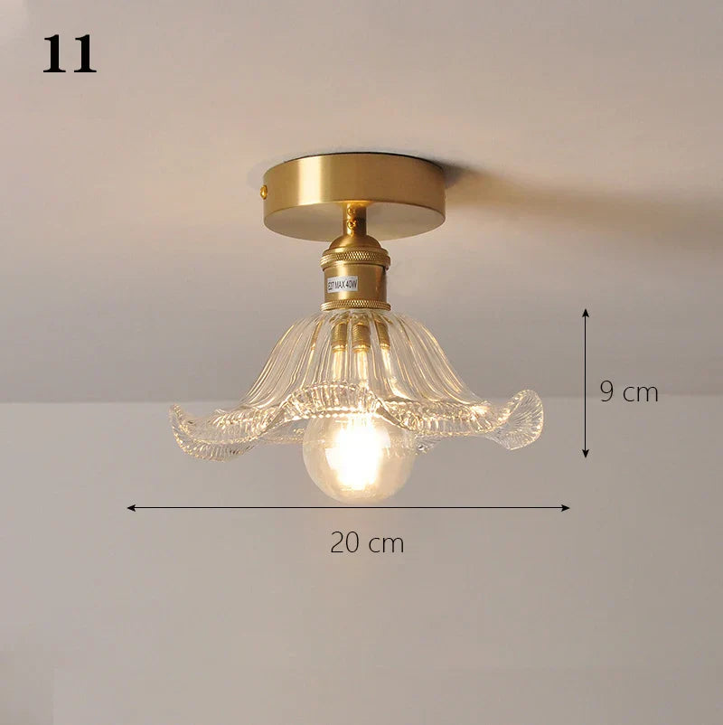 DecorBites™ Glass Shade Pendant Ceiling Lamp for Kitchen Aisle Bedroom LED Lights Fixtures
