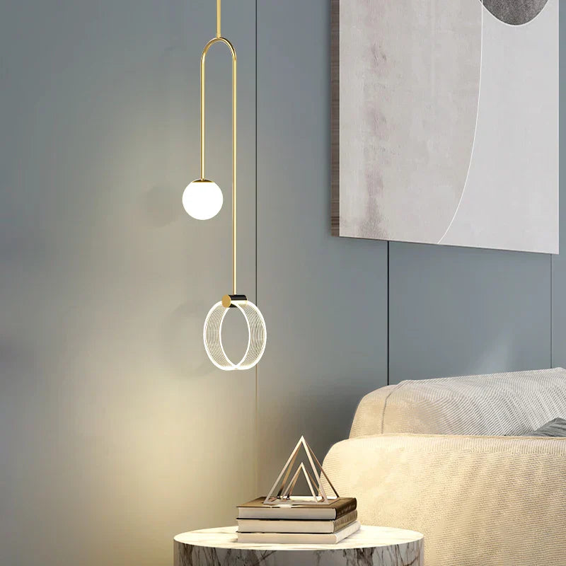 DecorBites™ Gold Luxury LED Pendant Light for Living Room, Bedroom, Restaurant, Bars - Modern Art Indoor Ceiling Lamp