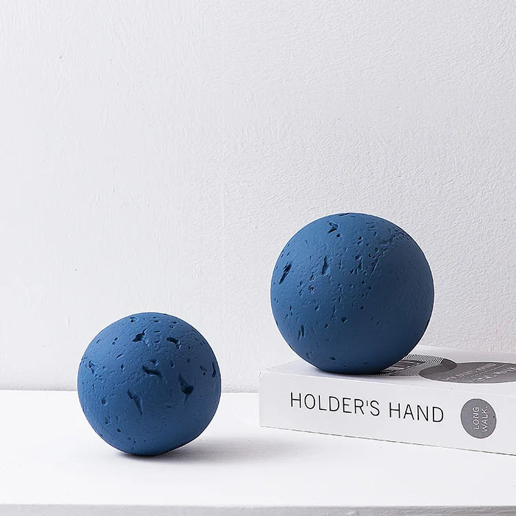 ديكور بايتس™ - زينة سيراميكية هندسية كروية على شكل قمر - إكسسوار ديكور منزلي