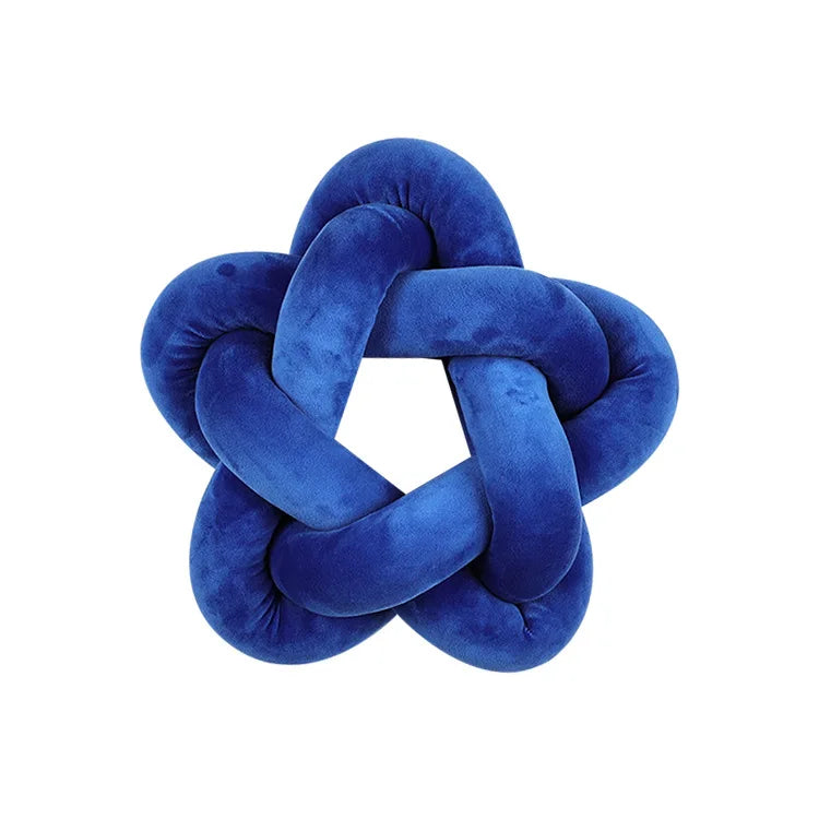 DecorBites™ Knot Blue Star Ball Pillow Set | Handmade Soft Cushions for Home Office