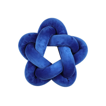 DecorBites™ Knot Blue Star Ball Pillow Set | Handmade Soft Cushions for Home Office