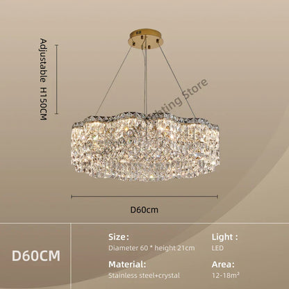 DecorBites™ Crystal Chandelier Pendant Light, Elegant Hanging Lamp Fixture