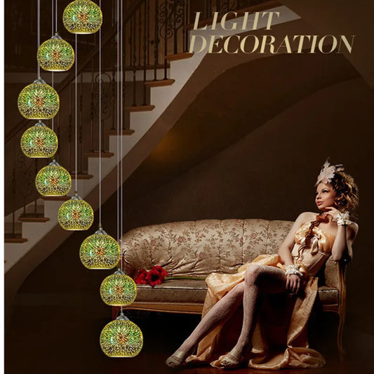 DecorBites™ Colorful Glass Ball LED Pendant Light for Bar Dining Kitchen.