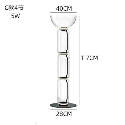 DecorBites™ Heavy Glass LED Floor Lamp: Modern Nordic Light for Living Room and Bedroom