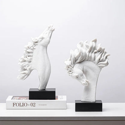 DecorBites™ Horse Head Statue Resin Figurine Home Decor Sculpture