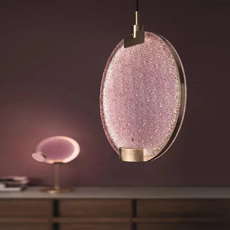 Lámpara colgante LED Horo de cristal DecorBites™ - Faro de señalización Art Déco para el hogar, bar y cocina