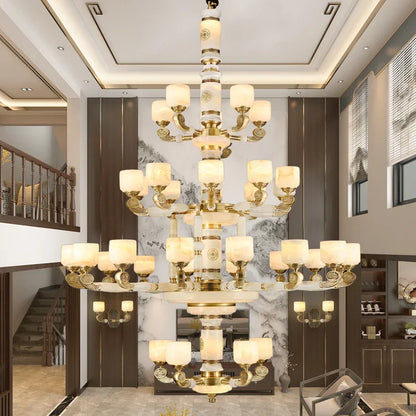 DecorBites™ Jade Copper Chandelier: Luxury European Style for Living Room, Bedroom, Dining Room Lighting