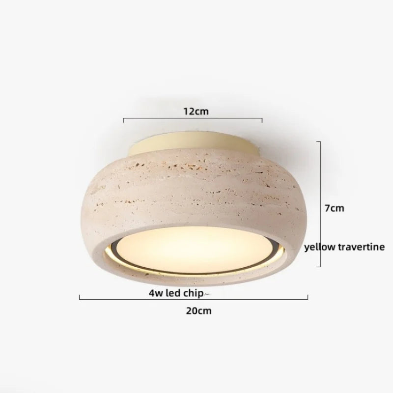 DecorBites™ LED Yellow Travertine Flush Mount Ceiling Light Fixtures