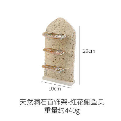 DecorBites™ Abalone Shell Jewelry Organizer: Ring, Earring, Bracelet, Art Deco Display