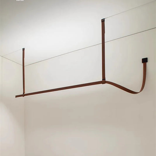 Lámpara colgante de cuero LED DecorBites™: Lámpara colgante minimalista para comedor