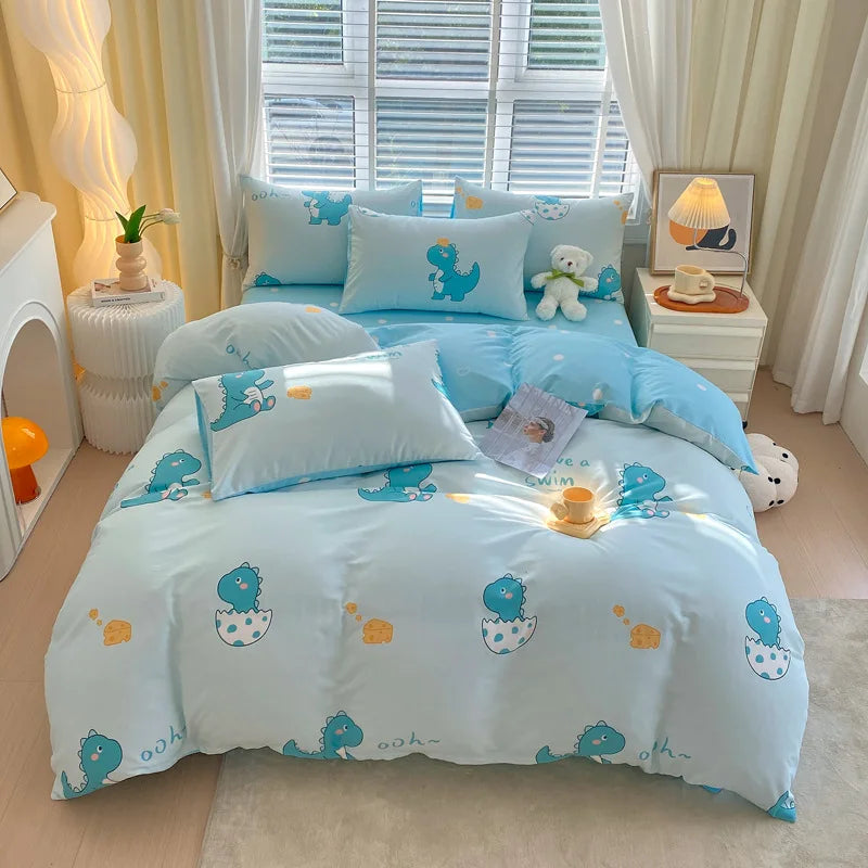 غطاء لحاف فردي قطني من DecorBites™ - غطاء لحاف لطيف على البشرة لسرير كينج فردي