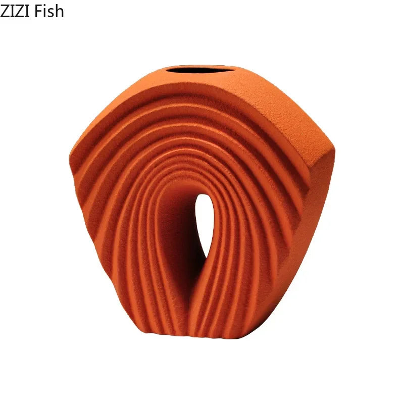 مجموعة مزهريات سيراميك هندسية من DecorBites™ لتنسيقات الأزهار العصرية