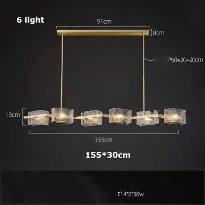 DecorBites™ LED Ripples Glass Chandelier: Modern Luxury for Living Room, Bedroom, Kitchen, Bar