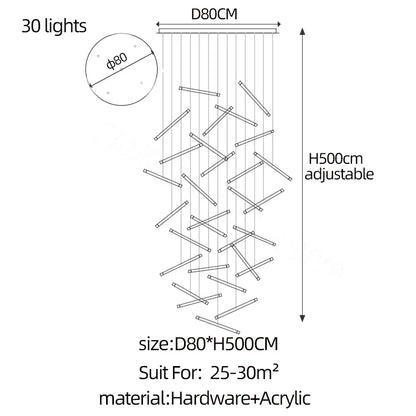 DecorBites™ LED Chandelier: Luxury Indoor Lighting for Living Room, Hall, Staircase