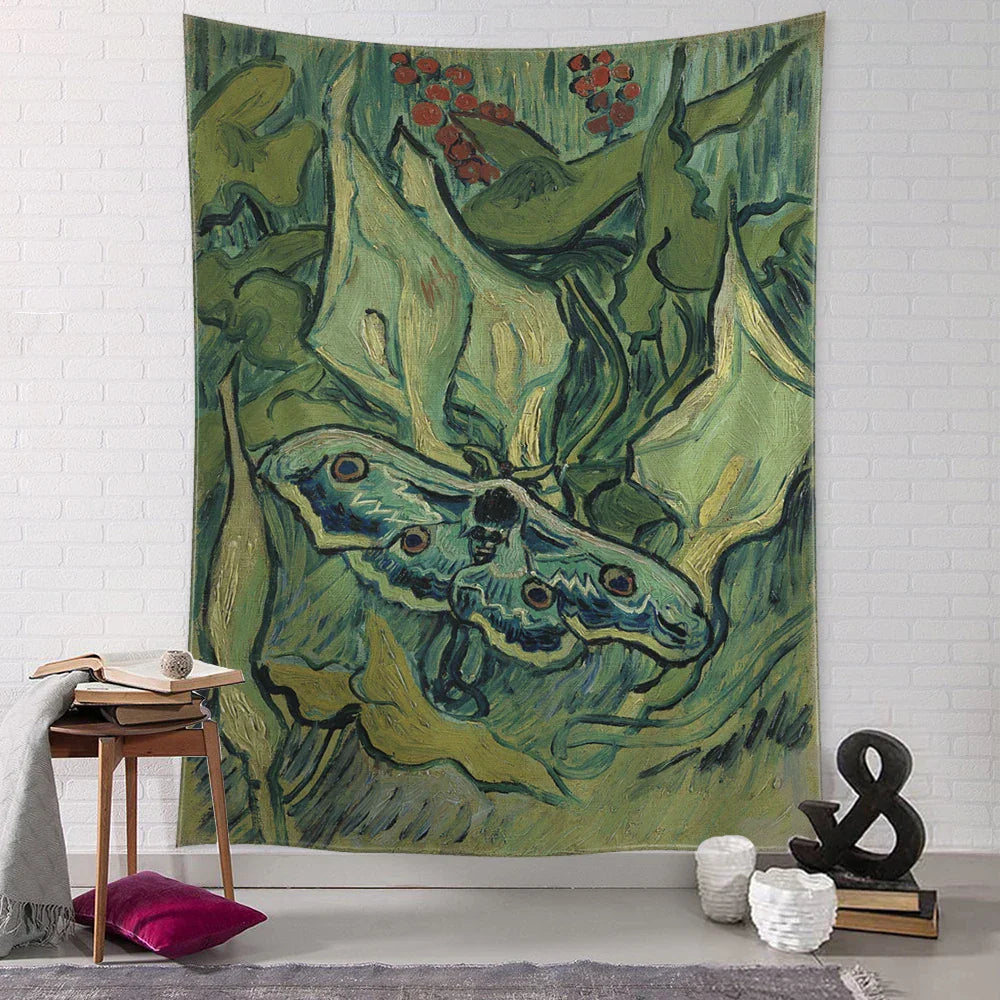 Decobites Mystic Garden Path Tapestry Wall Hanging - Van Gogh Oil Painting Inspired Art