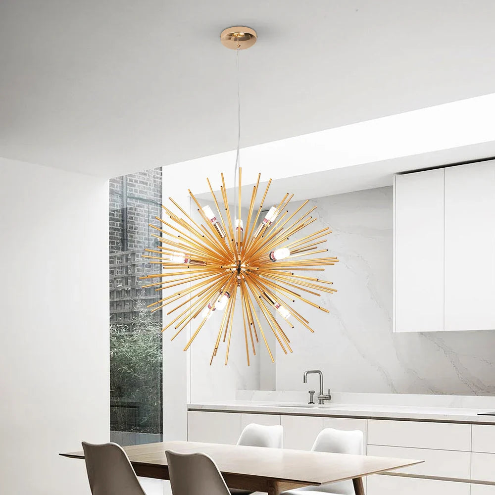 DecorBites™ Gold LED Chandelier Pendant Light for Modern Kitchen Island Living Room