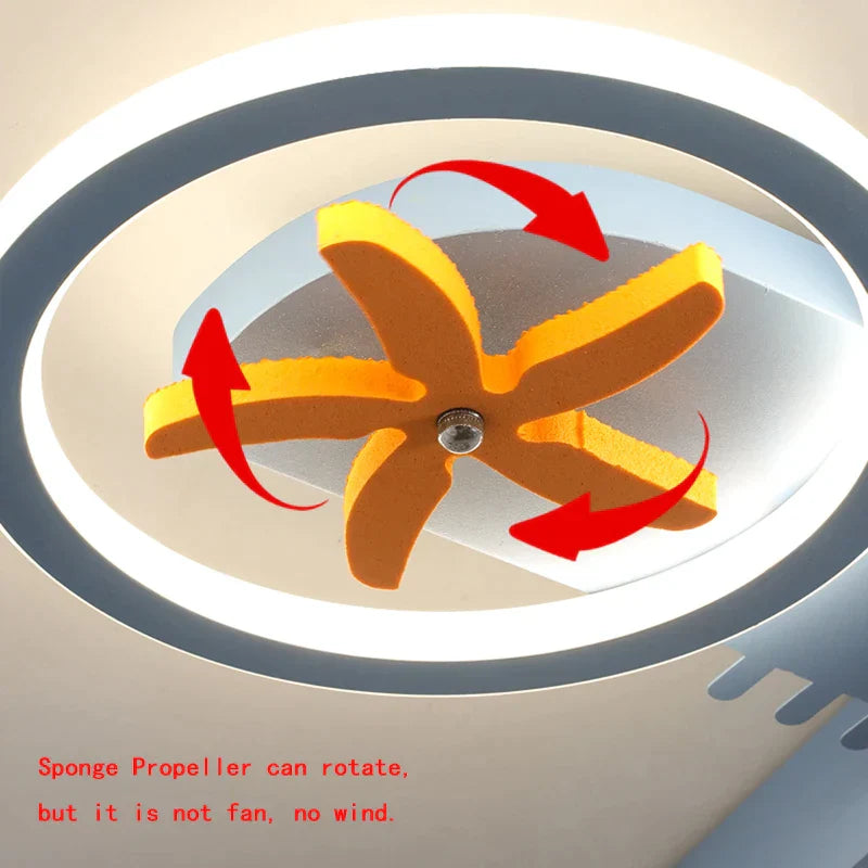 DecorBites™ Kids Airplane Ceiling Lights Remote Control Dimmable LED Chandelier