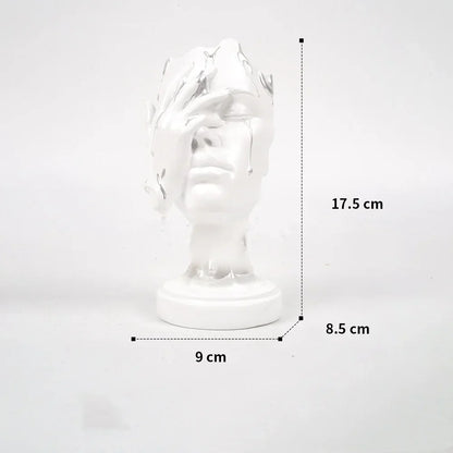 DecorBites™ Abstract Face Mask Silence Gold Resin Statue Home Decor Figurine