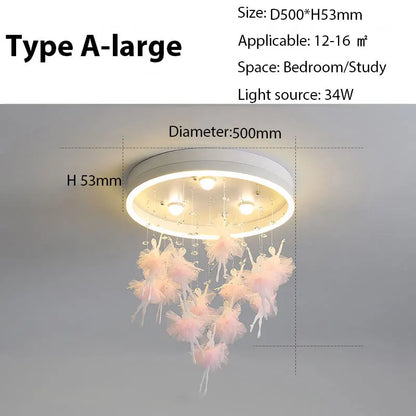 DecorBites™ Dancing Girl LED Chandelier: Modern Kids Room Light, Cartoon Ceiling Lamp