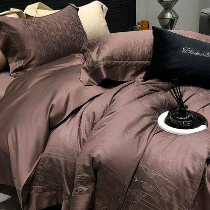 DecorBites™ 1000TC Lyocell Cotton Jacquard Luxury Bedding Set with Soft Silky Feel