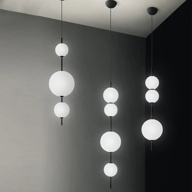 Modern Glass Globe 3-Light Pendant Chandelier