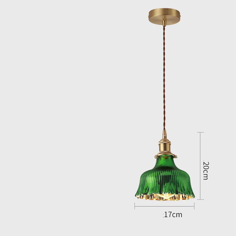 DecorBites™ Green Glass LED Pendant Lights for Indoor Lighting in Home, Living Room, Bar & Coffee