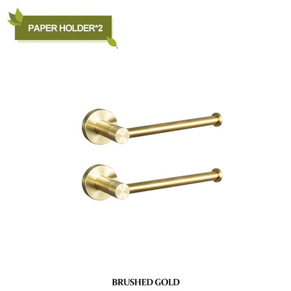 DecorBites™ Brushed Gold Bathroom Pendant Set: Toilet Brush Holder, Paper Holder, Towel Bar & More