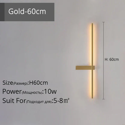 DecorBites™ LED Wall Lamp, Modern Minimalist Design, Aluminum, Indoor Lighting, Gold/Black, AC85-260V