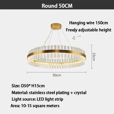 Lámpara de araña con anillo LED de cristal DecorBites™ | Lámpara colgante moderna